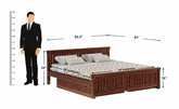 Trinity Solid Sheesham Wood Bed With Two Drawers (Queen Size, Natural Finish)
